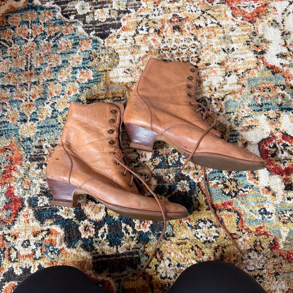 Edwardian brown ankle booties